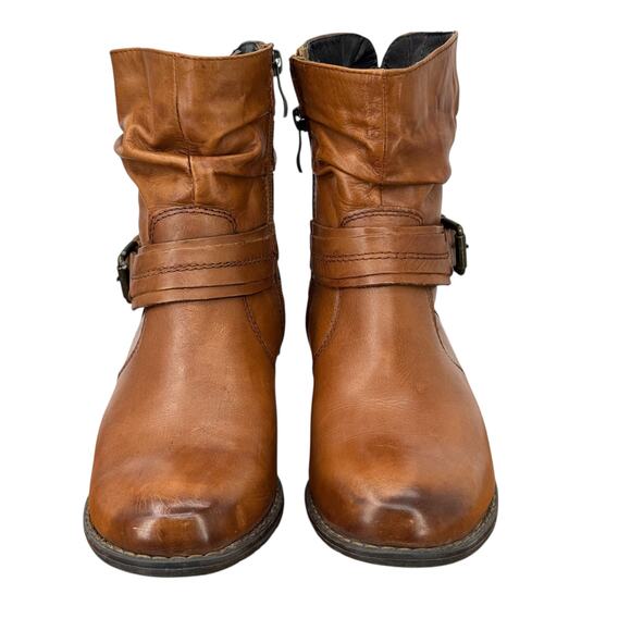 Lasocki Scrunchy Western Boot Leather Women's SZ 39 Leather Brown Zip Buckle - Picture 11 of 12